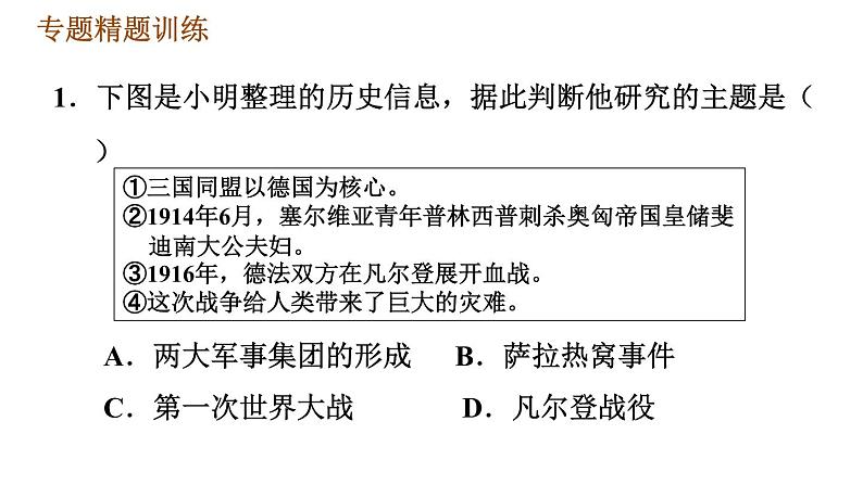 人教版（河北专版）九年级下册历史课件 专题训练 专题一　两次世界大战04