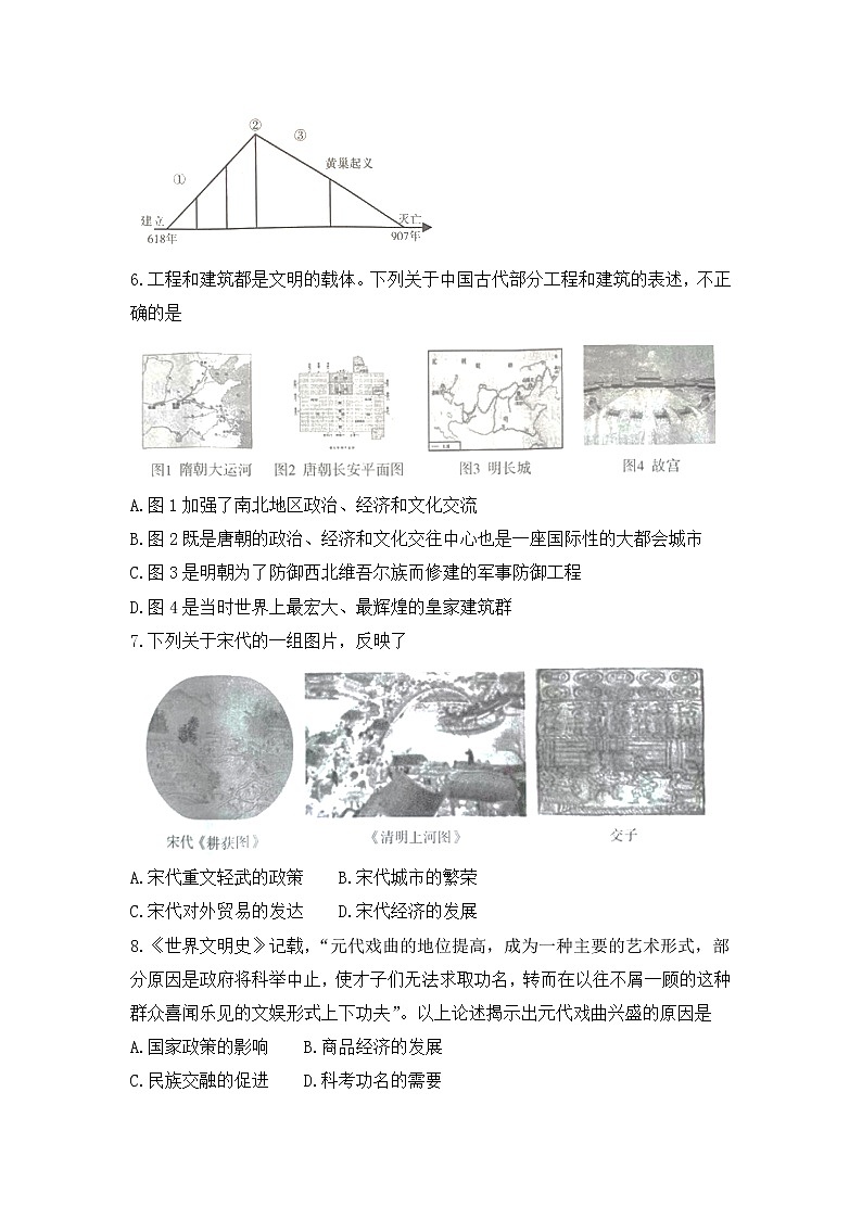 山西大同市2020-2021学年七年级下学期期末教学质量监测历史（word版 含答案）02