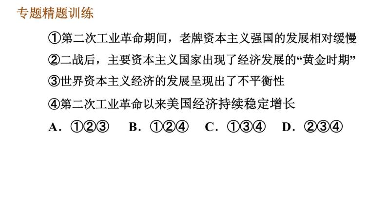 人教版（河北专版）九年级下册历史课件 专题训练 专题四　碰撞发展的世界经济05