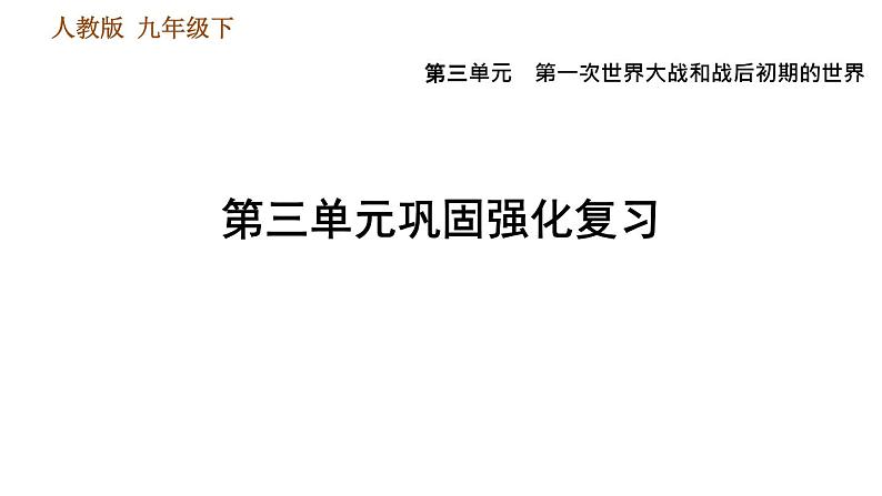 人教版九年级下册历史课件 第3单元 第三单元巩固强化复习第1页