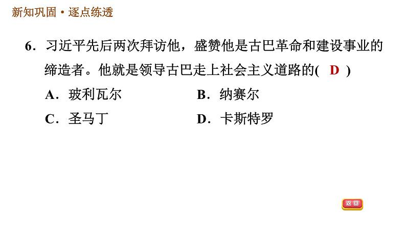 人教版九年级下册历史 第5单元 习题课件08