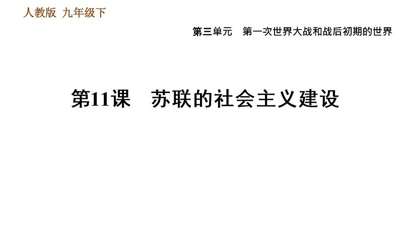 人教版九年级下册历史课件 第3单元 第11课 苏联的社会主义建设01