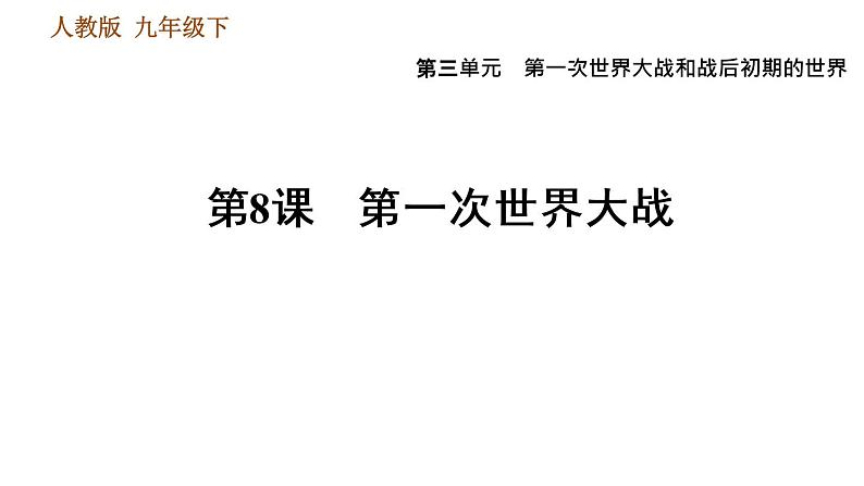 人教版九年级下册历史课件 第3单元 第8课 第一次世界大战01