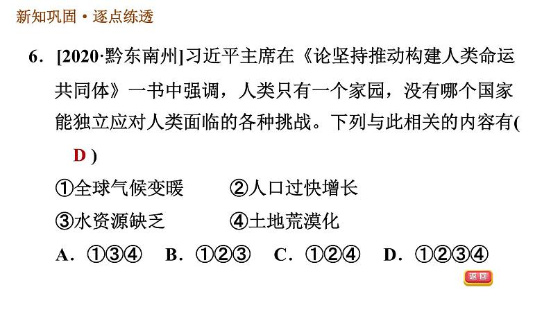 人教版九年级下册历史 第6单元 习题课件08