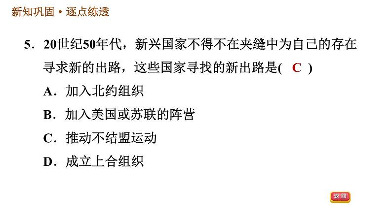 人教版九年级下册历史 第6单元 习题课件07