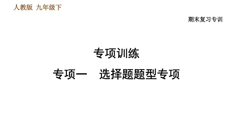 人教版九年级下册历史课件 专项训练 专项一    选择题题型专项第1页