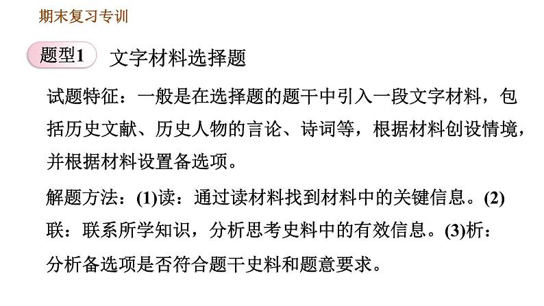 人教版九年级下册历史课件 专项训练 专项一    选择题题型专项第3页