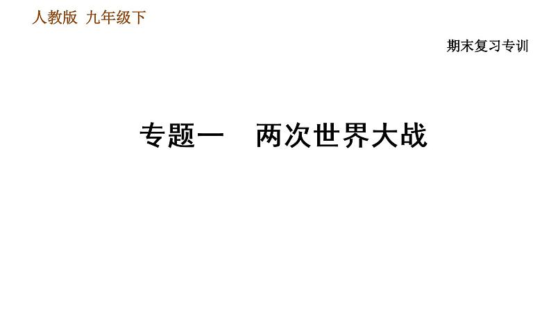 人教版九年级下册历史课件 专题训练 专题一　两次世界大战01