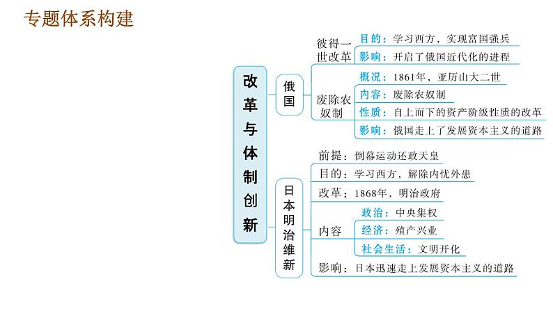 人教版九年级下册历史课件 专题训练 专题三　改革与体制创新第4页