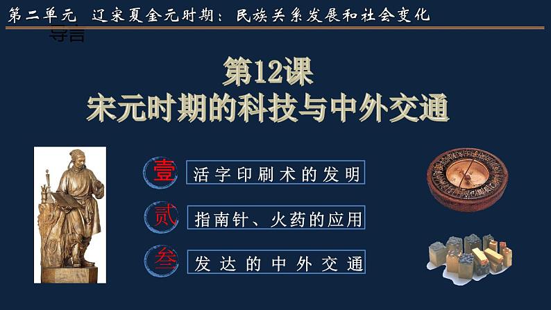 部编版七年级历史下册 第13课  宋元时期的科技和中外交通 课件（16张PPT）第2页