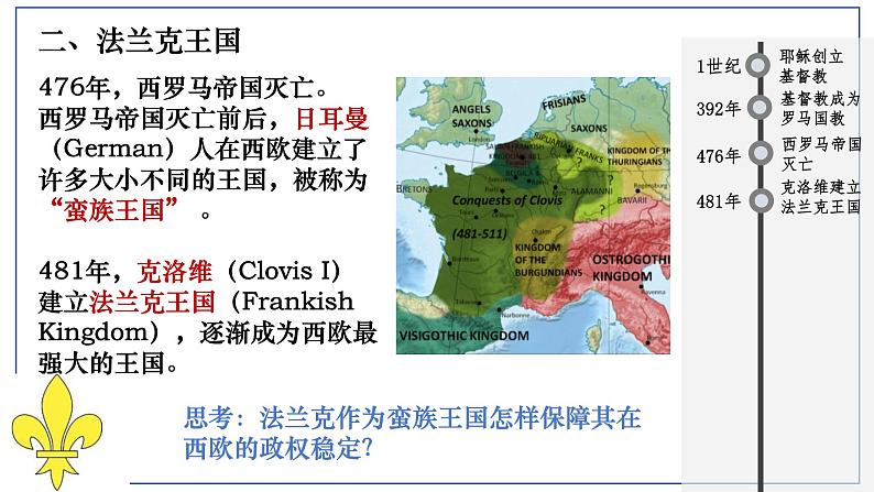 人教部编版九年级上册第三单元  封建时代的欧洲 第7课基督教的兴起和法兰克王国课件PPT05
