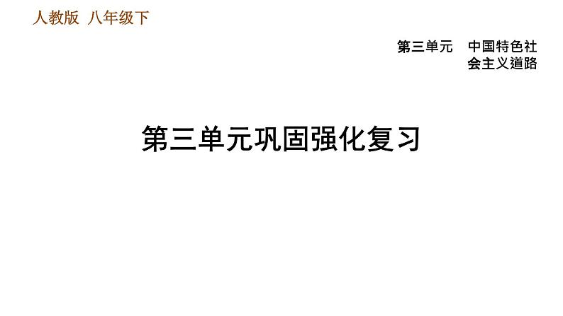 人教版八年级下册历史习题课件 第三单元巩固强化复习.ppt第1页