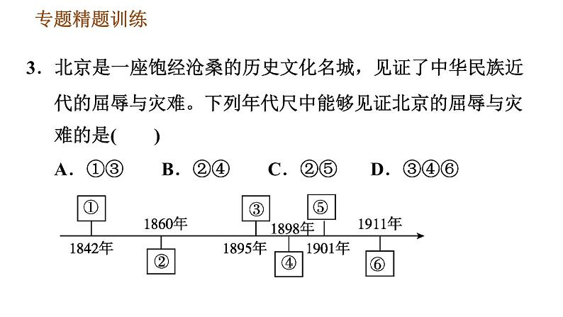 人教版八年级上册历史习题课件 期末复习提升之专题训练 专题一　近代前期列强的侵略和中国人民的抗争第8页