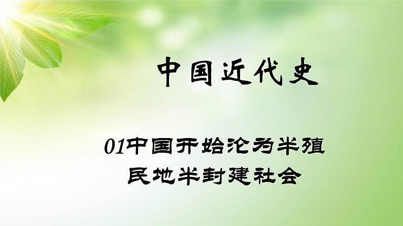 中考历史中国近代史专题之01中国开始沦为半殖民地半封建社会01