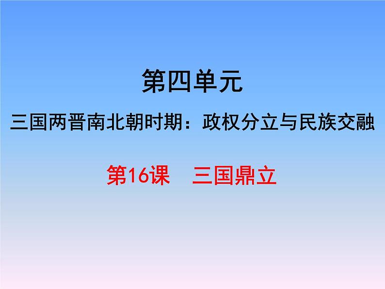 人教版历史七年级上册三国鼎立课件01