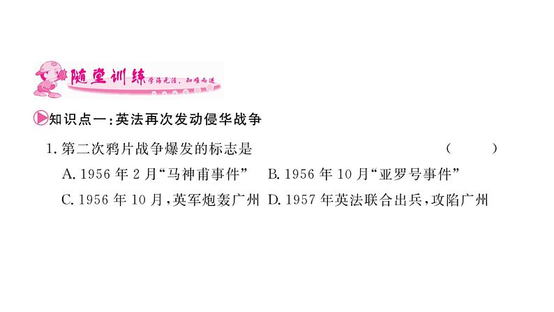 最新八年级历史部编版上册课件_2 第二次鸦片战争ppt课件（共17张PPT）第5页