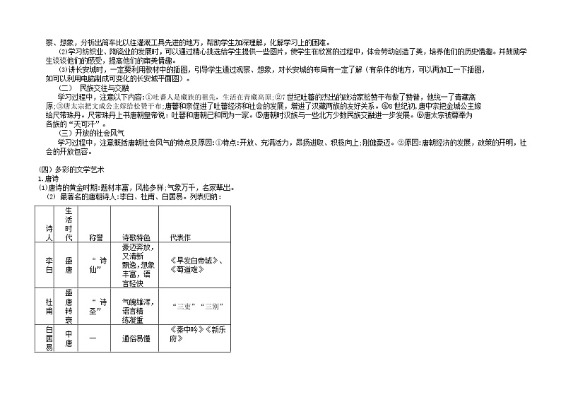 七年级历史下册第一单元隋唐时期：繁荣与开放的时代盛唐气象教案02