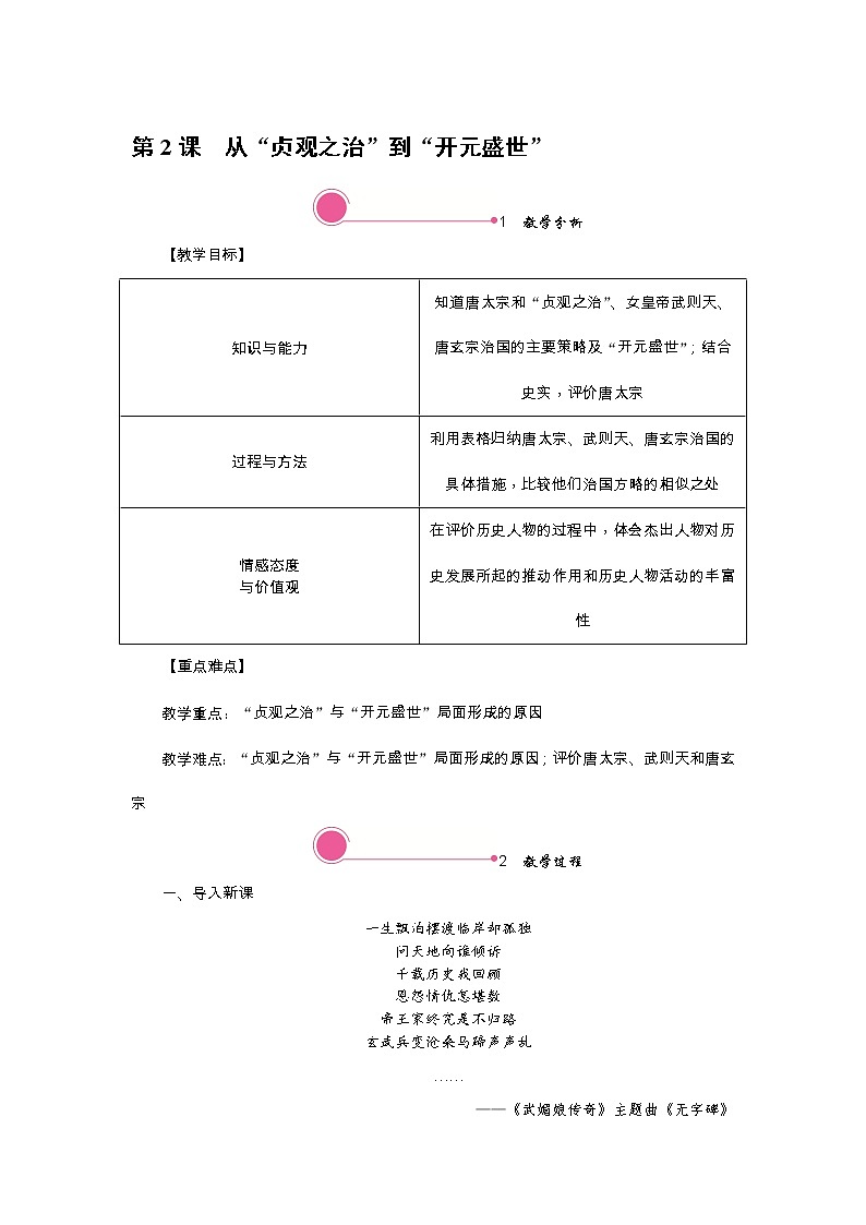 人教版历史七年级下册-第2课从“贞观之治”到“开元盛世”【教学课件+教案】01