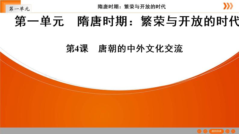 人教部编版七年级历史下册第4课　唐朝的中外文化交流  复习课件（51张PPT）课件第1页