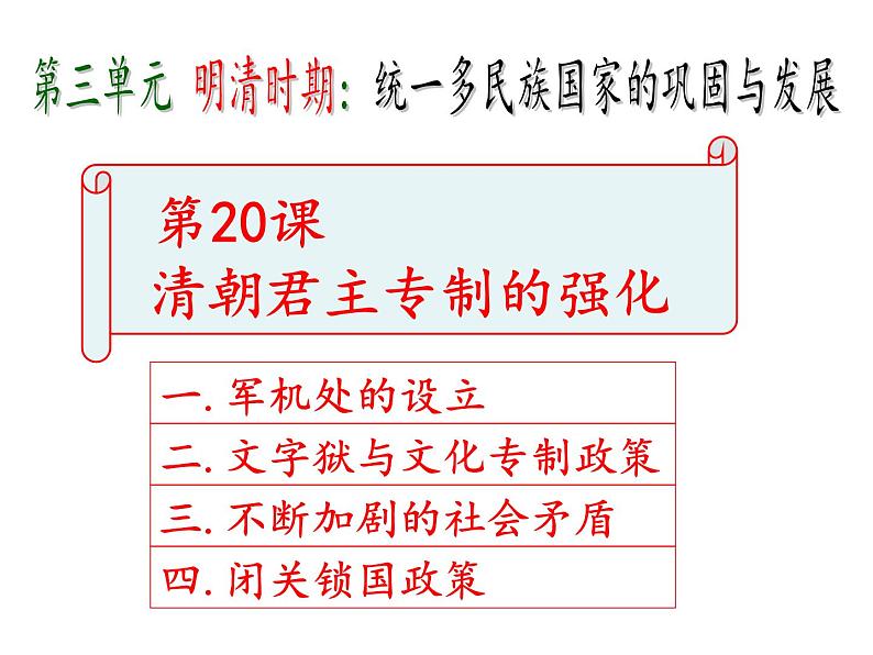 人教版七年级历史下册-20清朝君主专制的强化 课件 （共29张ppt）01