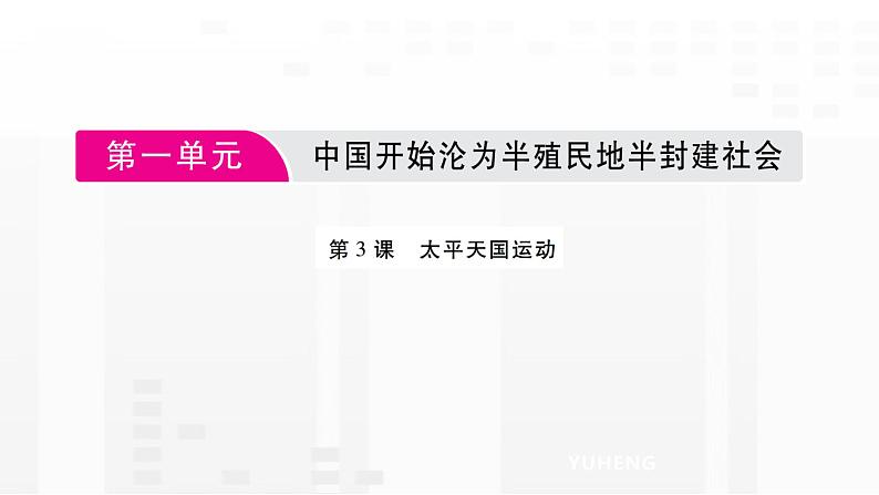 部编版历史八年级上册第一单元  第3课  太平天国运动课件第1页