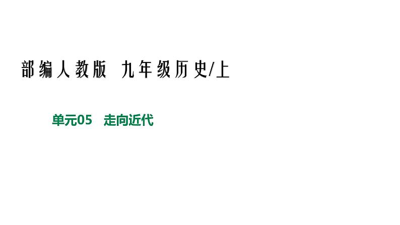 人教版九年级历史上册05走向近代 -单元复习精品课件01