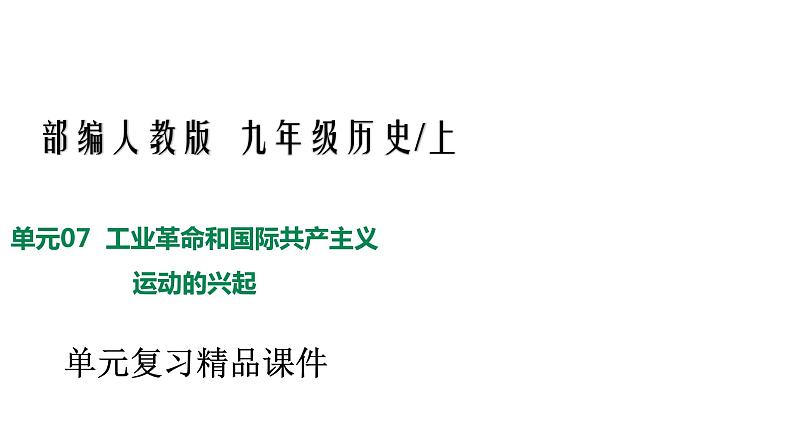 人教版九年级历史上册07工业革命和国际共产主义运动的兴起 -单元复习精品课件01