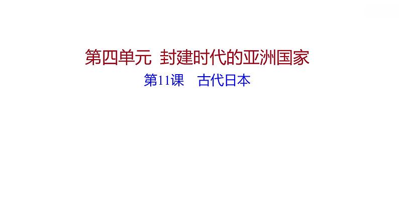 第四单元第11课古代日本习题课件习题课件2021-2022学年部编版历史九年级上册01