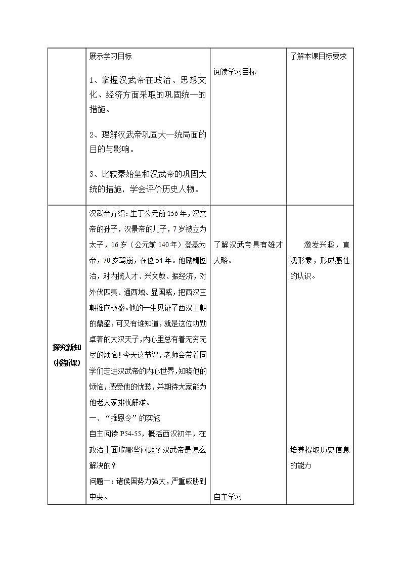 部编版七年级历史上册：3.12 汉武帝巩固大一统王朝-教案02