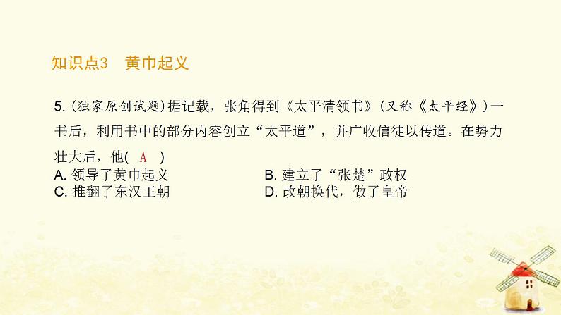 七年级历史上册第三单元秦汉时期 统一多民族国家的建立和巩固第13课东汉的兴衰课时训练课件新人教版06