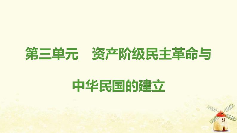 八年级历史上册第三单元资产阶级民主革命与中华民国的建立思维导图课件新人教版第1页