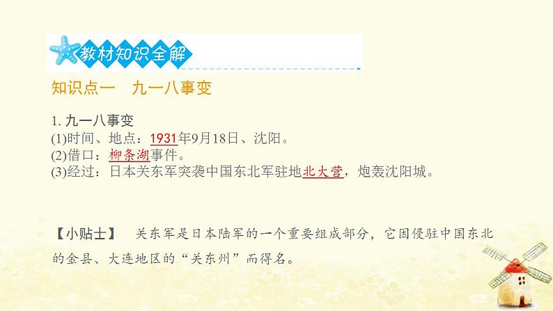 八年级历史上册第六单元中华民族的抗日战争第18课从九一八事变到西安事变课件新人教版202