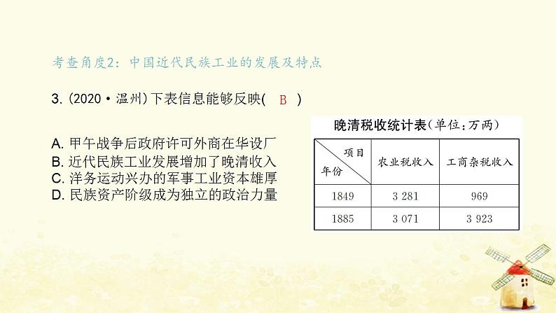 秋学期八年级历史上册第八单元近代经济社会生活与教育文化事业的发展中考真题演练课件新人教版04