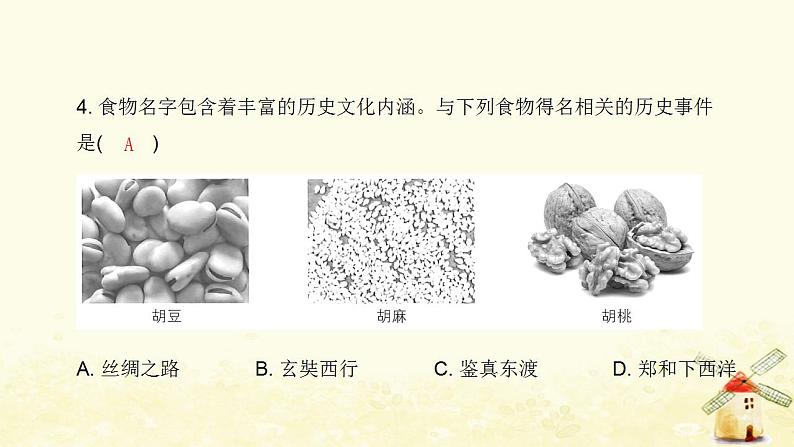 七年级历史上册第三单元秦汉时期 统一多民族国家的建立和巩固第14课沟通中外文明的丝绸之路课时训练课件新人教版05