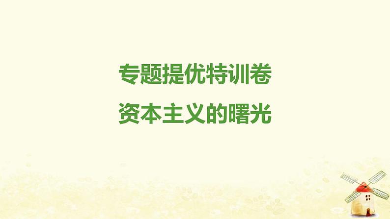 秋学期九年级历史上册专题特训卷资本主义的曙光课件新人教版01