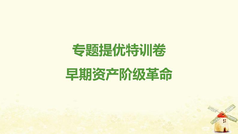 秋学期九年级历史上册专题特训卷早期资产阶级革命课件新人教版01