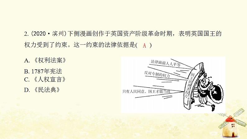 秋学期九年级历史上册专题特训卷早期资产阶级革命课件新人教版03