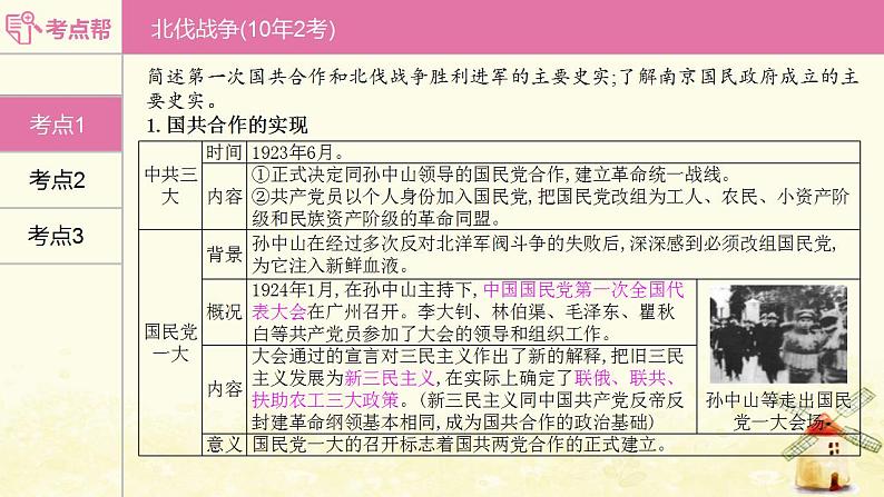 中考历史复习考点中国近代史第五单元从国共合作到国共对立课件05