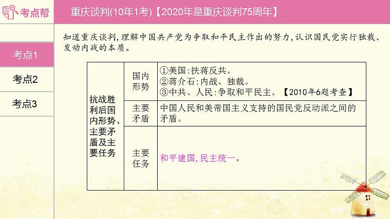 中考历史复习考点中国近代史第七单元人民解放战争课件第5页