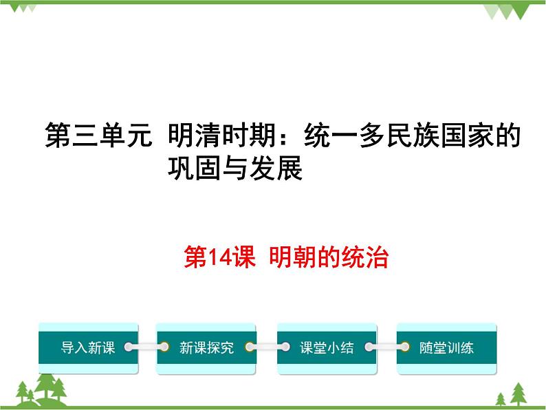 部编版七年级下册历史第14课  明朝的统治 课件01