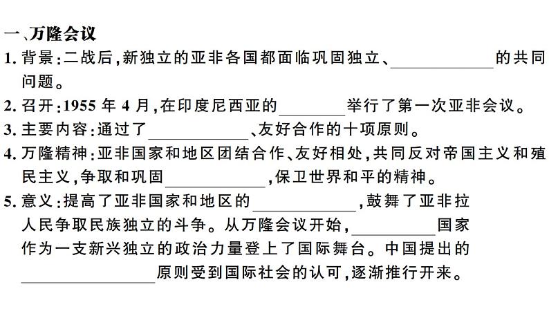 部编版九年级下册历史第19课　亚非拉国家的新发展(课件+教案+习题课件)03