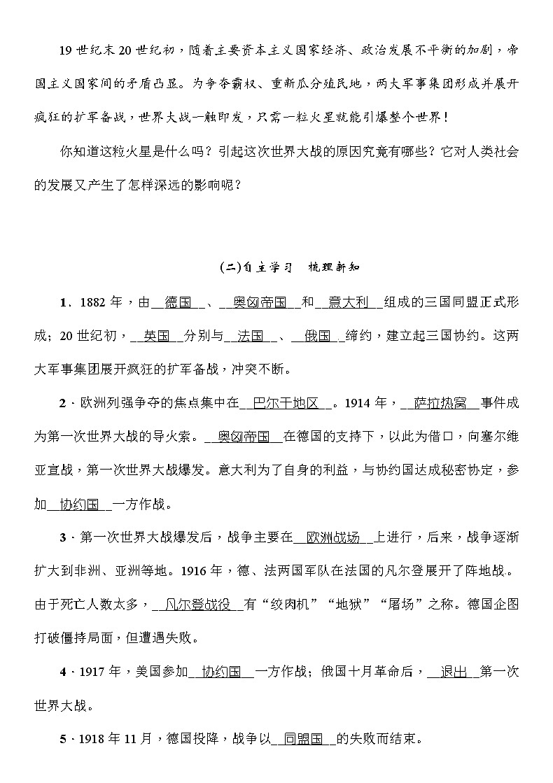 部编版九年级下册历史第8课　第一次世界大战(课件+教案+习题课件)02