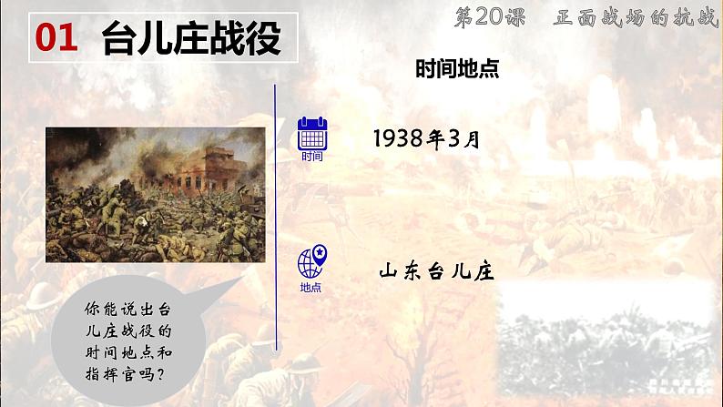 部编版八年级上册 历史 课件 20.正面战场的抗战第7页