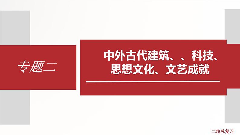 专题二  中外古代建筑、、科技、思想文化、文艺成就（课件）第1页