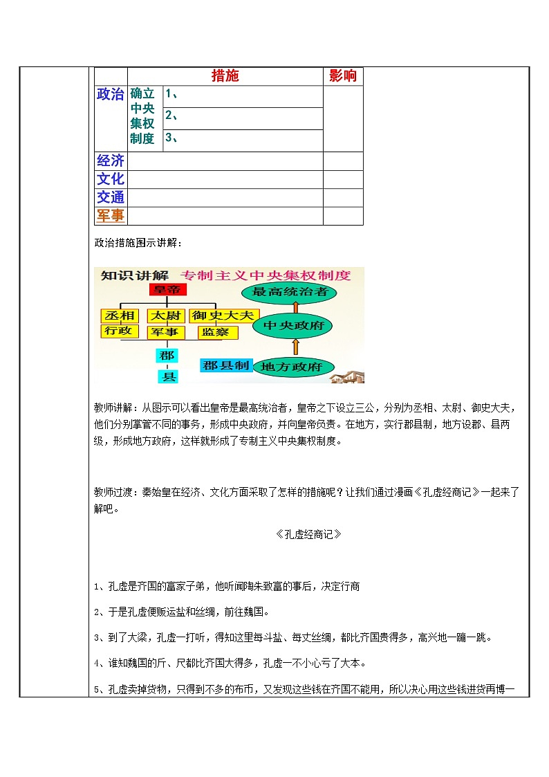 部编版 历史 七年级上册 第9课 秦统一中国(1)（教案）02