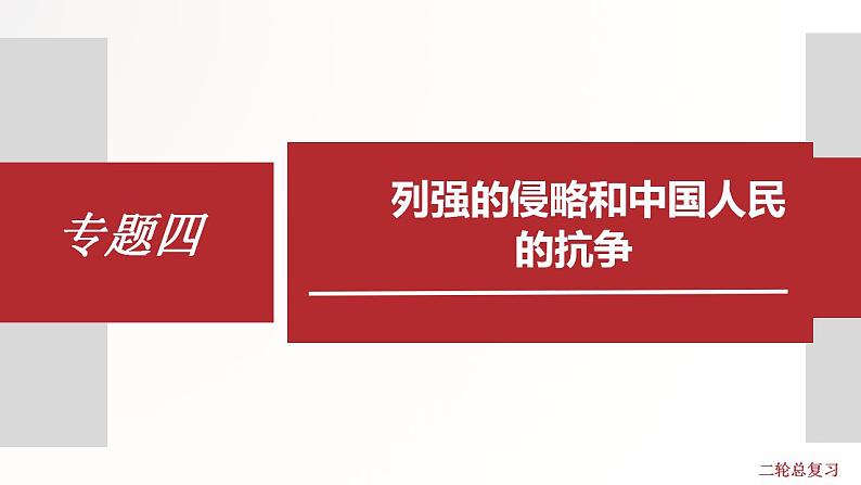 专题四  列强的侵略和中国人民的抗争   2021年中考历史-二轮专题复习 讲练测（部编版）第1页