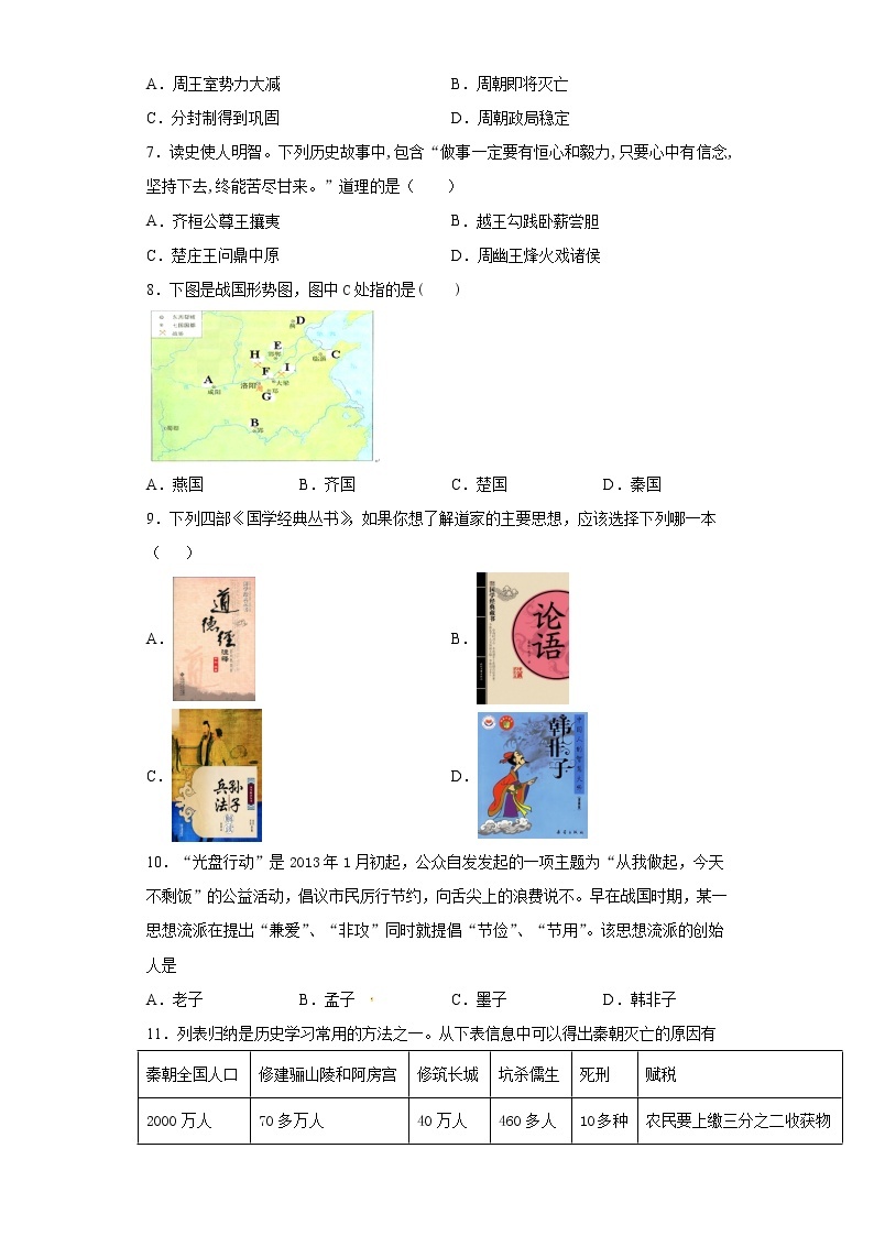 河南省西峡县2021-2022学年七年级上学期期中历史试题（word版 含答案）02