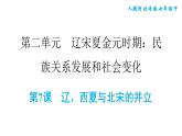 人教版七年级下册历史 第2单元 第7课　辽、西夏与北宋的并立 习题课件