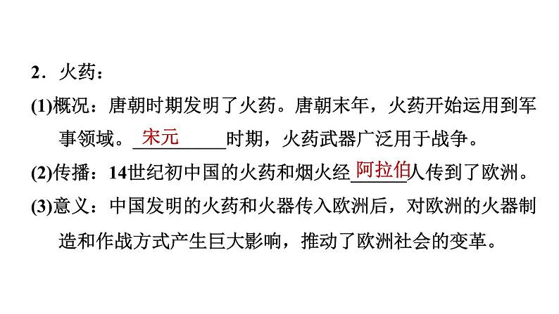 人教版七年级下册历史 第2单元 第13课　宋元时期的科技与中外交通 习题课件第5页