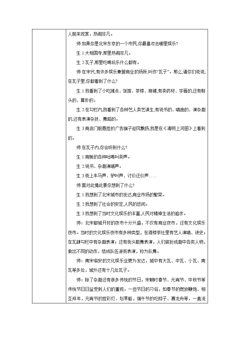 2021年部编版七年级下册《宋元时期的都市和文化》教学设计第2页